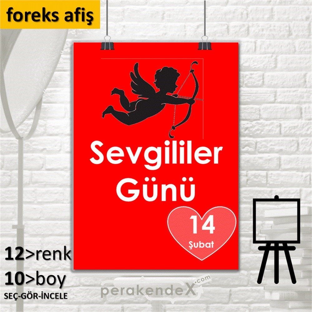 14 şubat sevgililer günü eros SERT PLASTİK POSTER,  AFİŞ -dikdörtgen,tek yön baskı