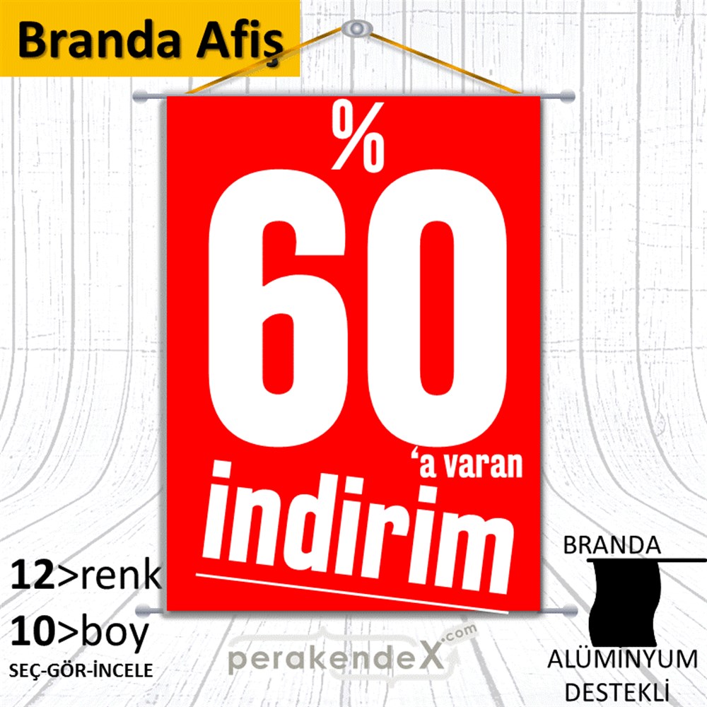 %60 A Varan İndirim Kampanyası BRANDA POSTER,  AFİŞ -dikdörtgen,tek yön baskı