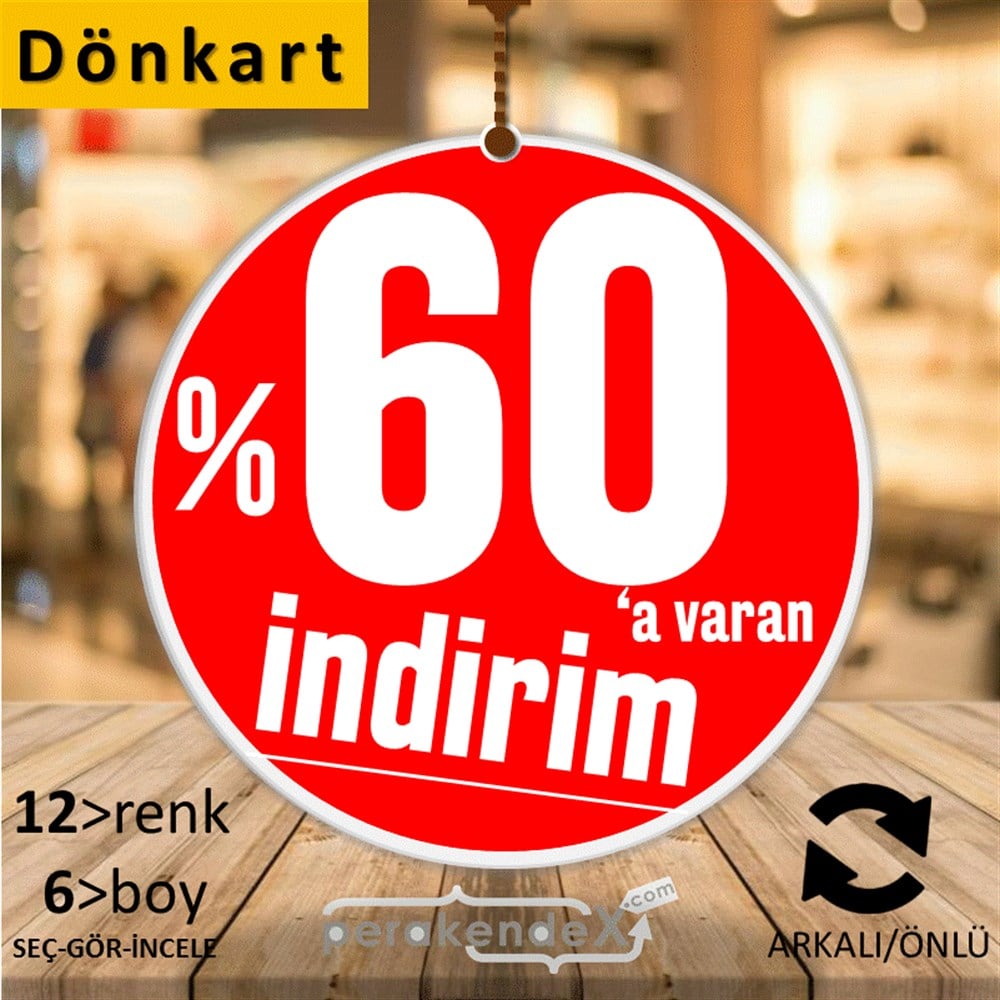 %60 A Varan İndirim Kampanyası DÖNKART -oval,çift yön baskı