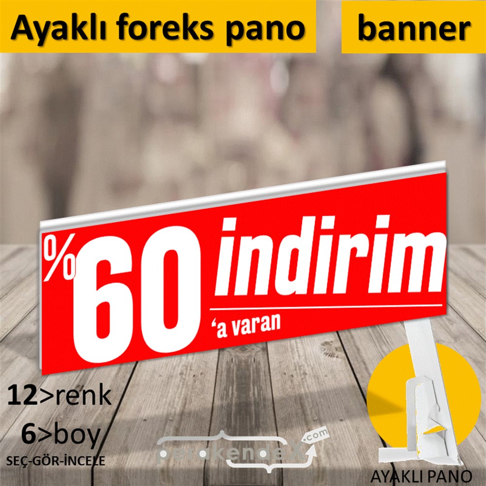 %60 A Varan İndirim Kampanyası KARTON AYAKLI POSTER,  PANO (BANNER) -dikdörtgen,tek yön baskı