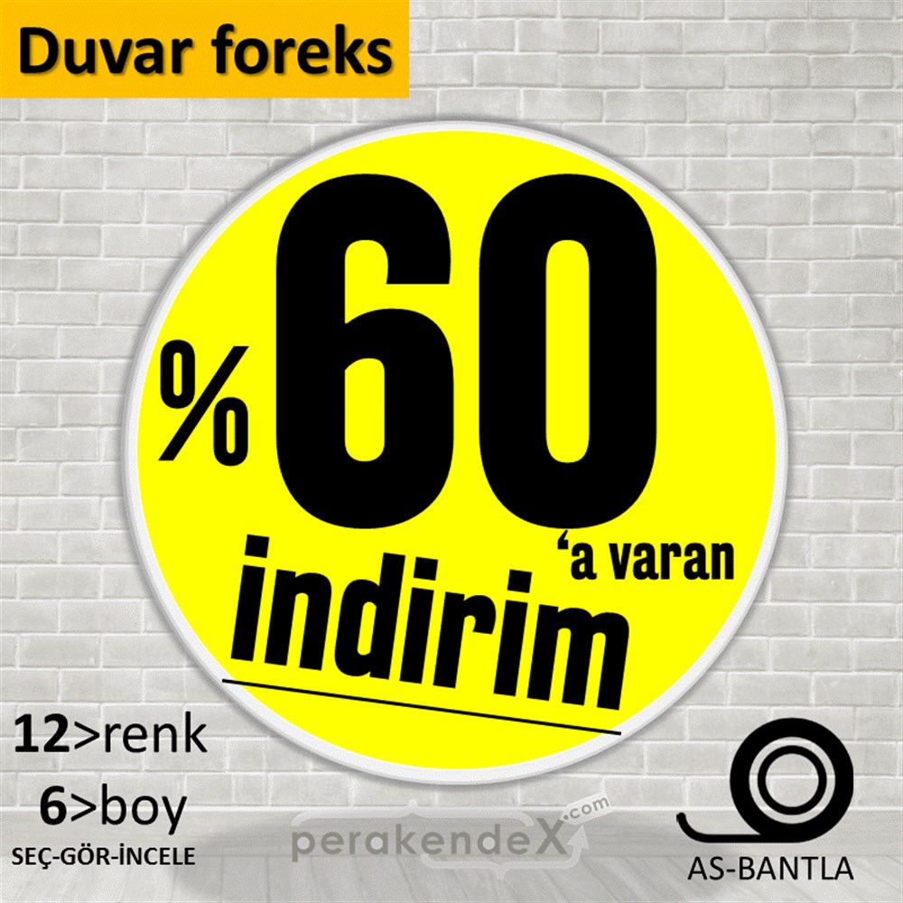 %60 A Varan İndirim Kampanyası SERT PLASTİK POSTER,  AFİŞ -oval,tek yön baskı
