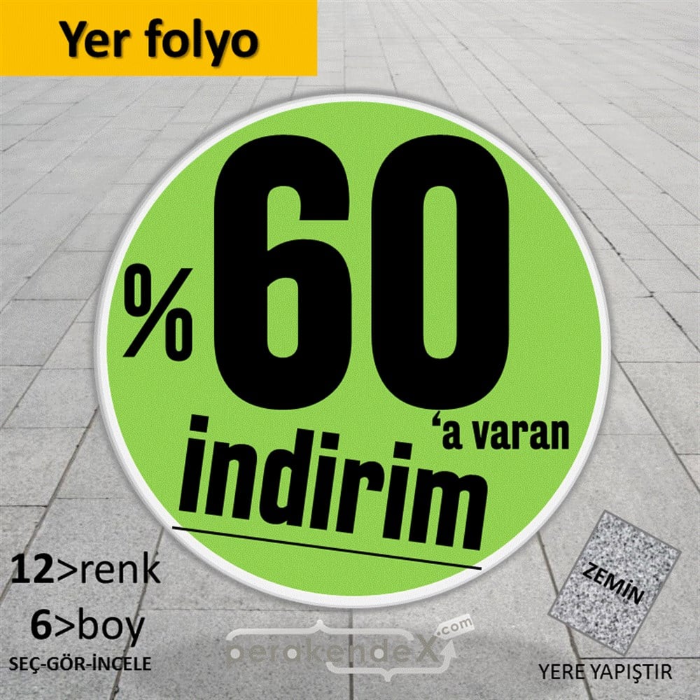 %60 A Varan İndirim Kampanyası YER - ZEMİN FOLYO,  VİNİL -oval,tek yön baskı