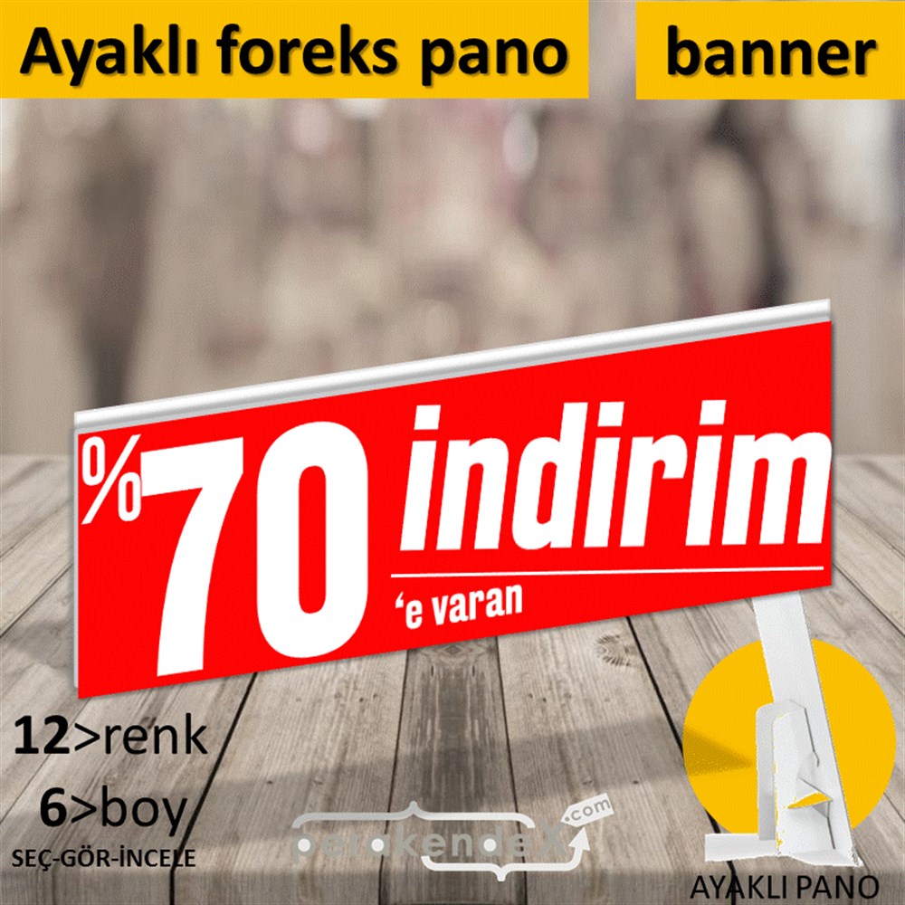 %70 E Varan İndirim Kampanyası KARTON AYAKLI POSTER,  PANO (BANNER) -dikdörtgen,tek yön baskı