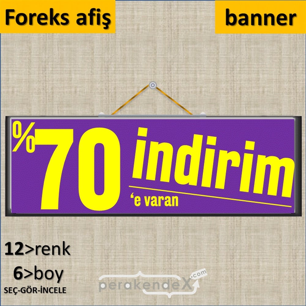 %70 E Varan İndirim Kampanyası SERT PLASTİK POSTER,  AFİŞ (BANNER) -dikdörtgen,tek yön baskı