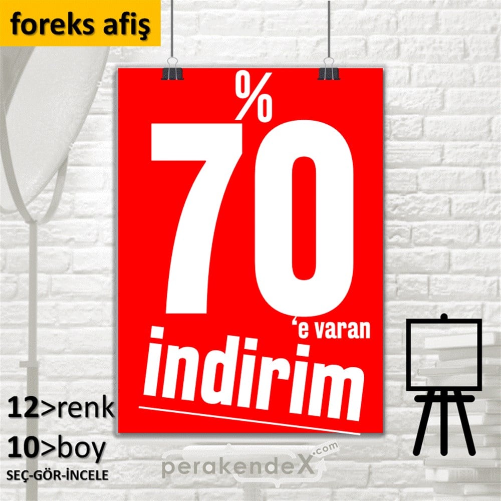 %70 E Varan İndirim Kampanyası SERT PLASTİK POSTER,  AFİŞ -dikdörtgen,tek yön baskı