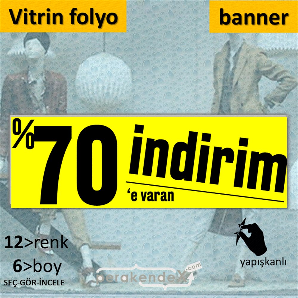 %70 E Varan İndirim Kampanyası VİTRİN, CAM FOLYO,  VİNİL (BANNER) -dikdörtgen,tek yön baskı