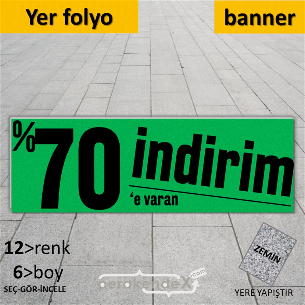 %70 E Varan İndirim Kampanyası YER - ZEMİN FOLYO,  VİNİL (BANNER) -dikdörtgen,tek yön baskı