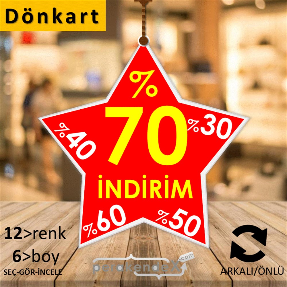%70'A Kadar İndirim Yıldızlı Kademeli DÖNKART -yıldız,çift yön baskı