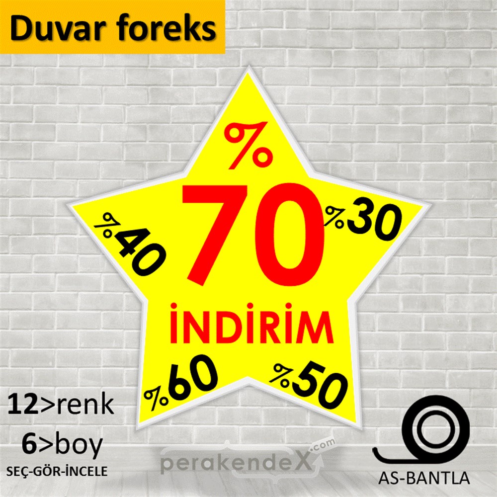 %70'A Kadar İndirim Yıldızlı Kademeli SERT PLASTİK POSTER,  AFİŞ -yıldız,tek yön baskı