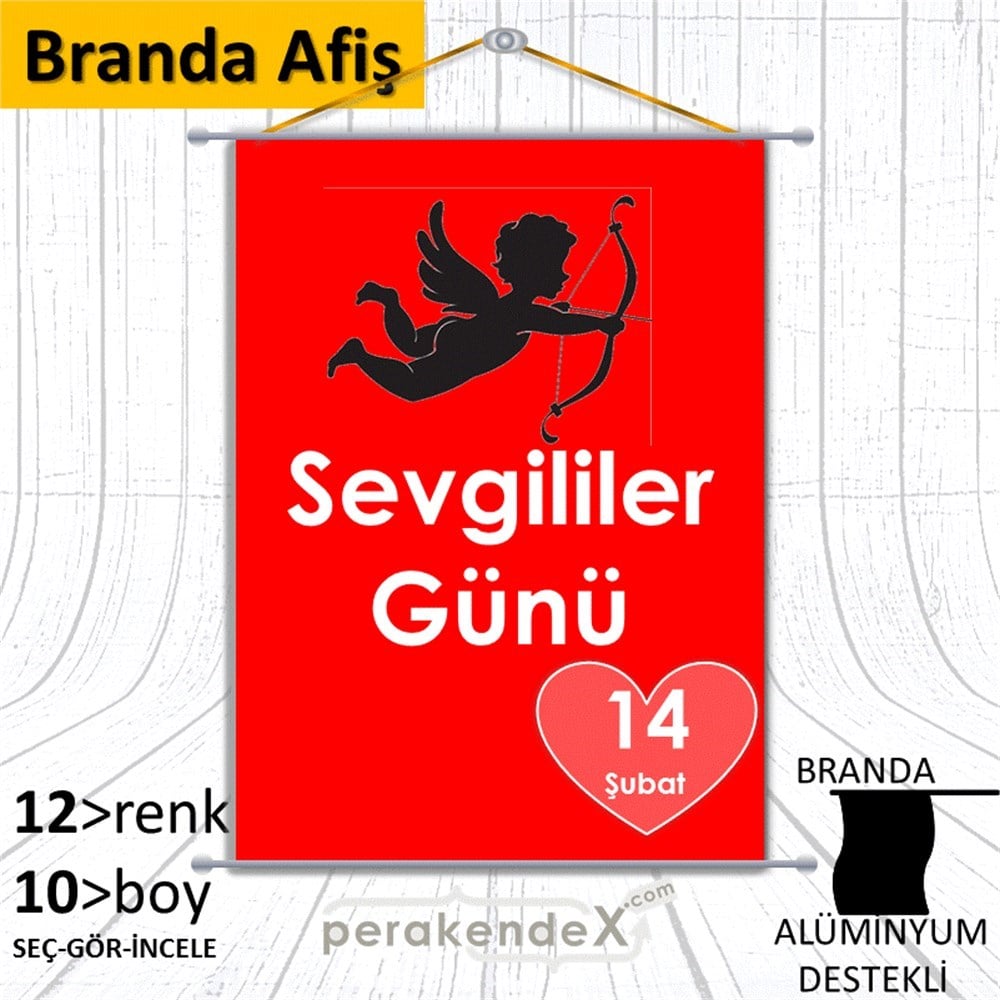 14 şubat sevgililer günü eros BRANDA POSTER,  AFİŞ -dikdörtgen,tek yön baskı