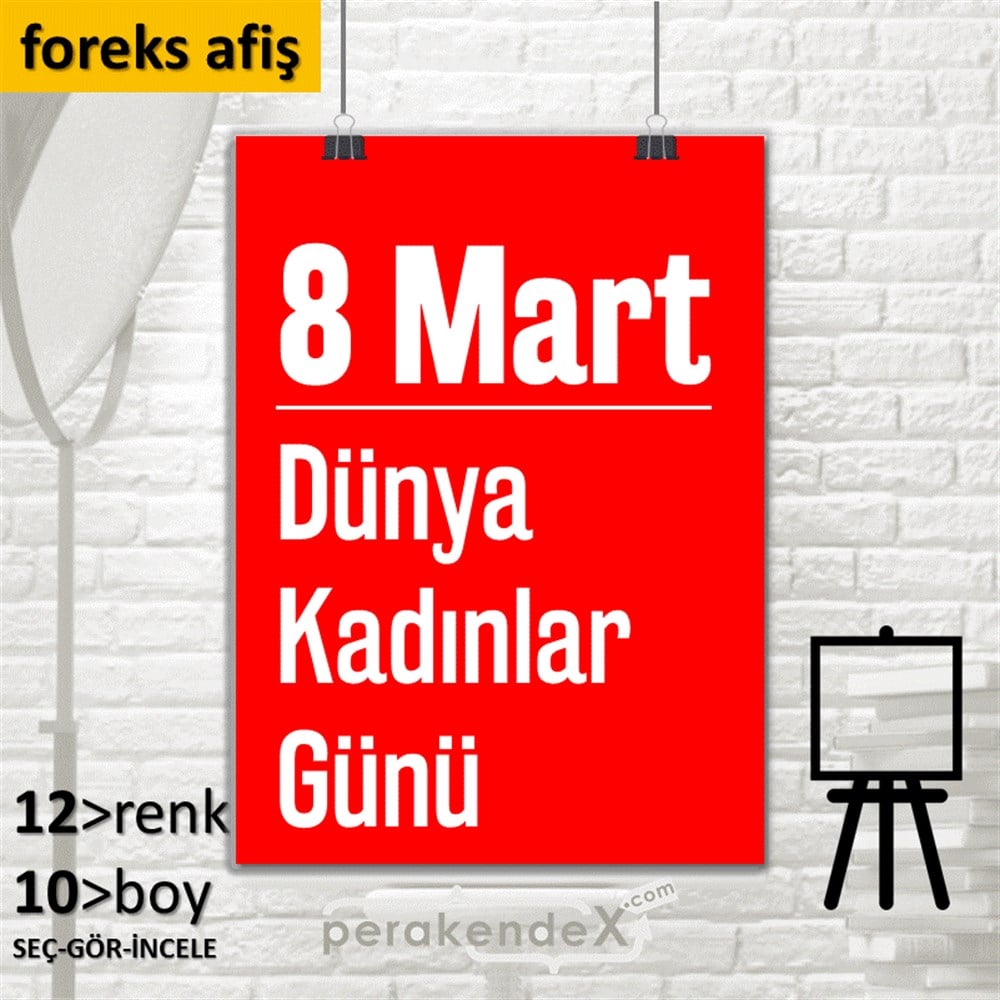 8 Mart Kadınlar Dünya Günü Kutlu Olsun SERT PLASTİK POSTER,  AFİŞ -dikdörtgen,tek yön baskı