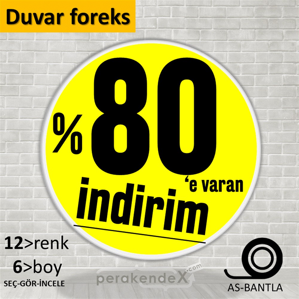 %80 E Varan İndirim Kampanyası SERT PLASTİK POSTER,  AFİŞ -oval,tek yön baskı