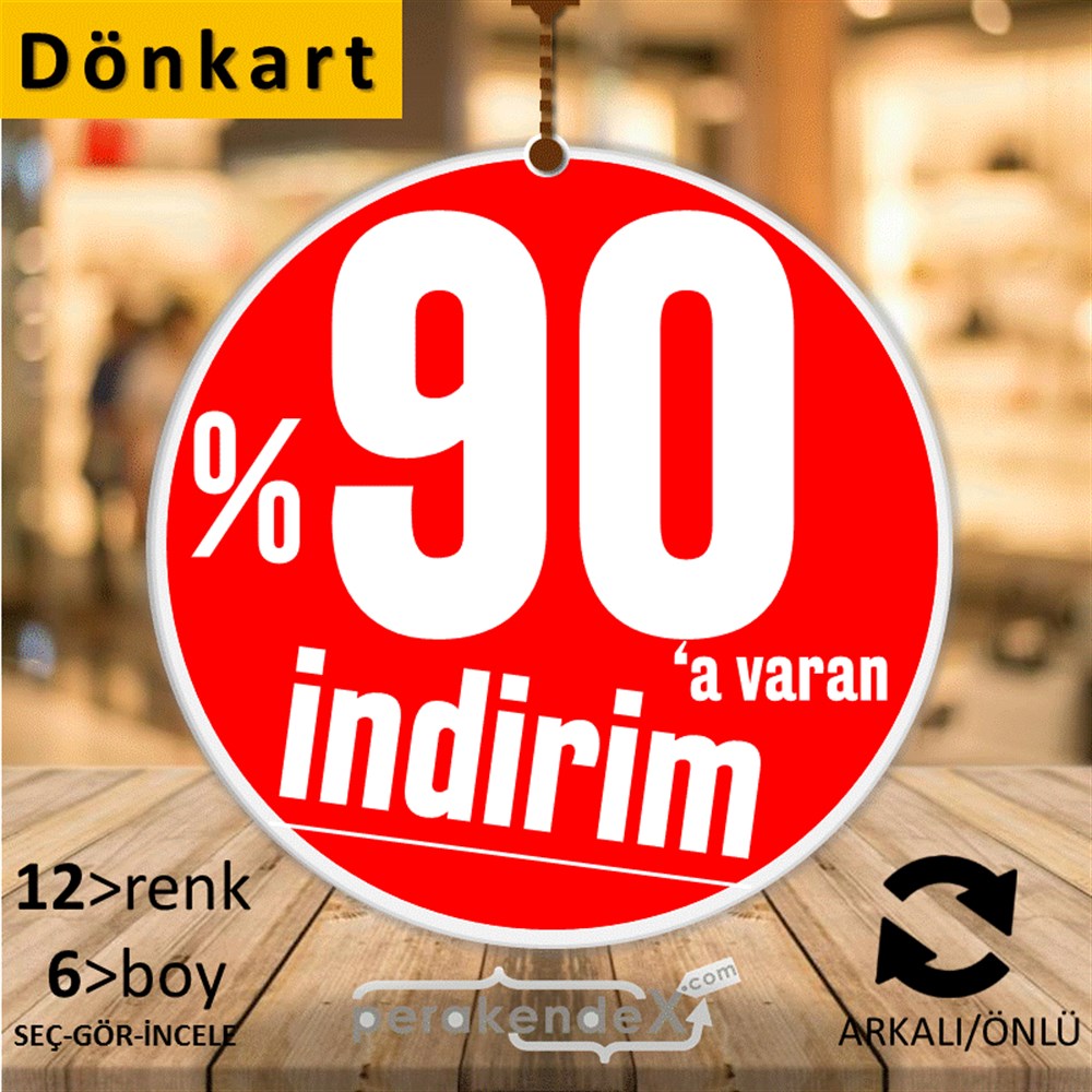 %90 A Varan İndirim Kampanyası DÖNKART -oval,çift yön baskı