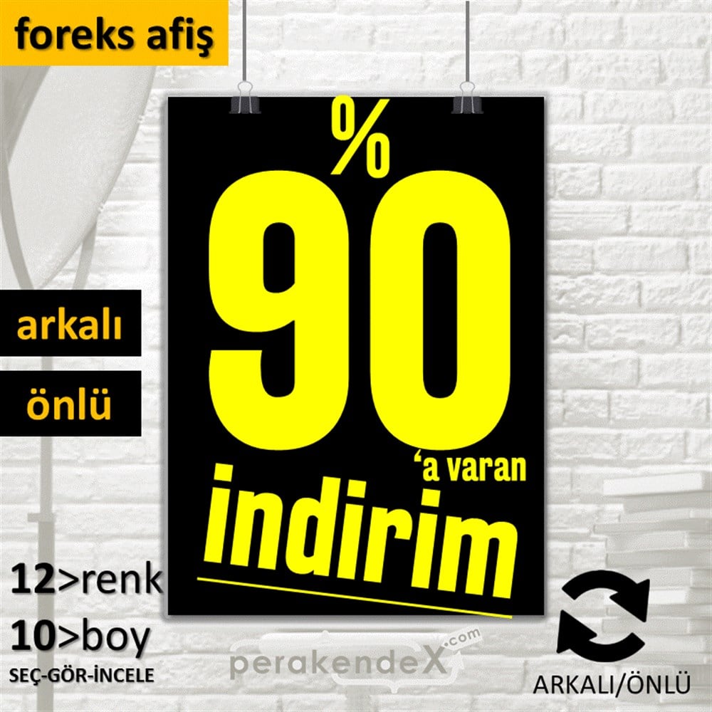%90 A Varan İndirim Kampanyası SERT PLASTİK POSTER,  AFİŞ -dikdörtgen,çift yön baskı