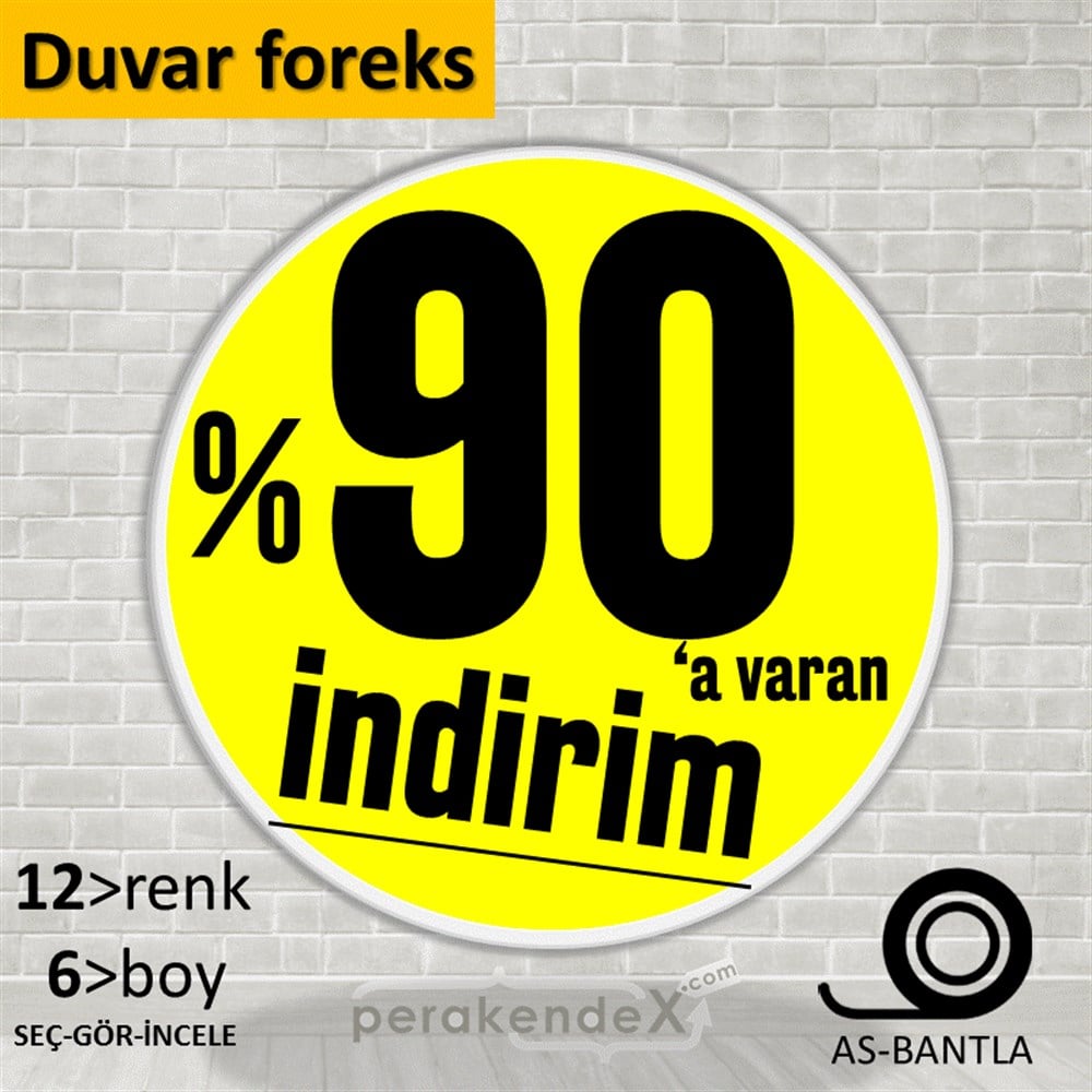 %90 A Varan İndirim Kampanyası SERT PLASTİK POSTER,  AFİŞ -oval,tek yön baskı