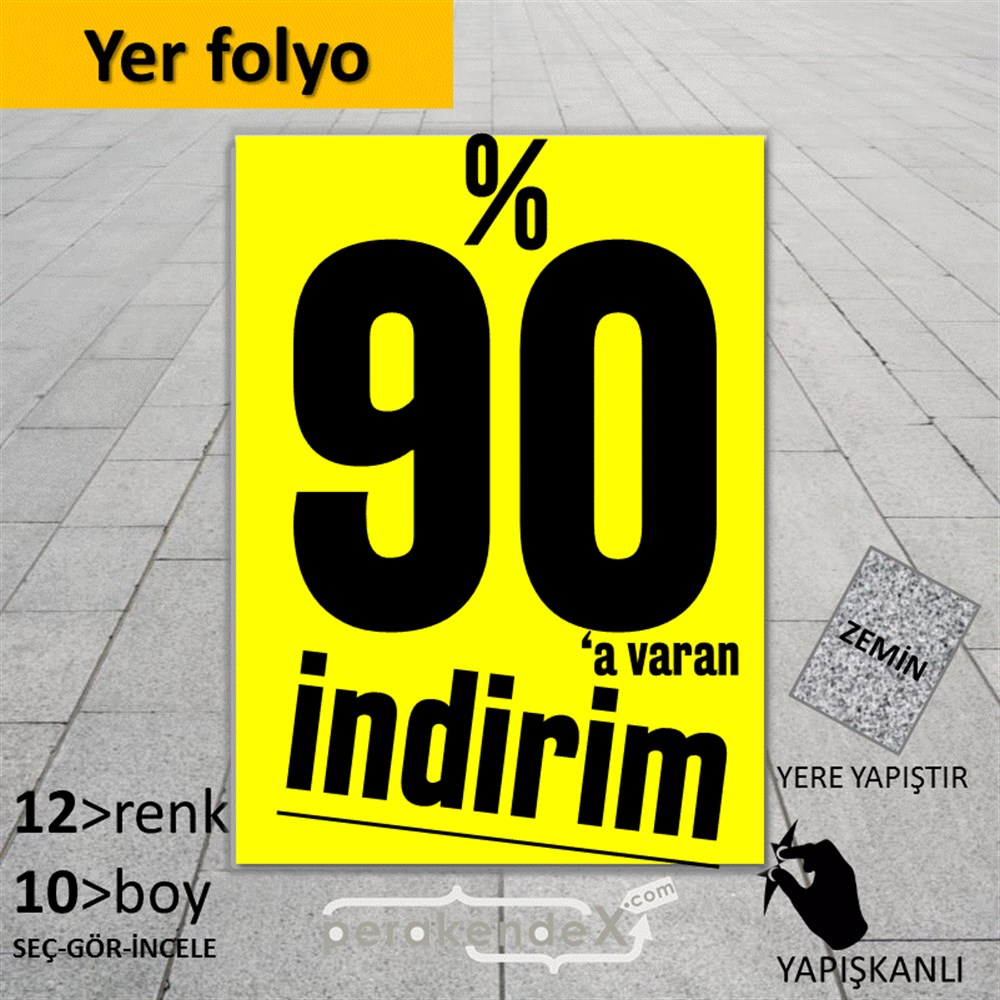 %90 A Varan İndirim Kampanyası YER - ZEMİN FOLYO,  VİNİL -dikdörtgen,tek yön baskı