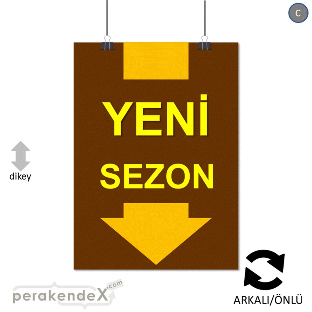 yeni sezon * SERT PLASTİK POSTER -dikdörtgen,çift yön baskı