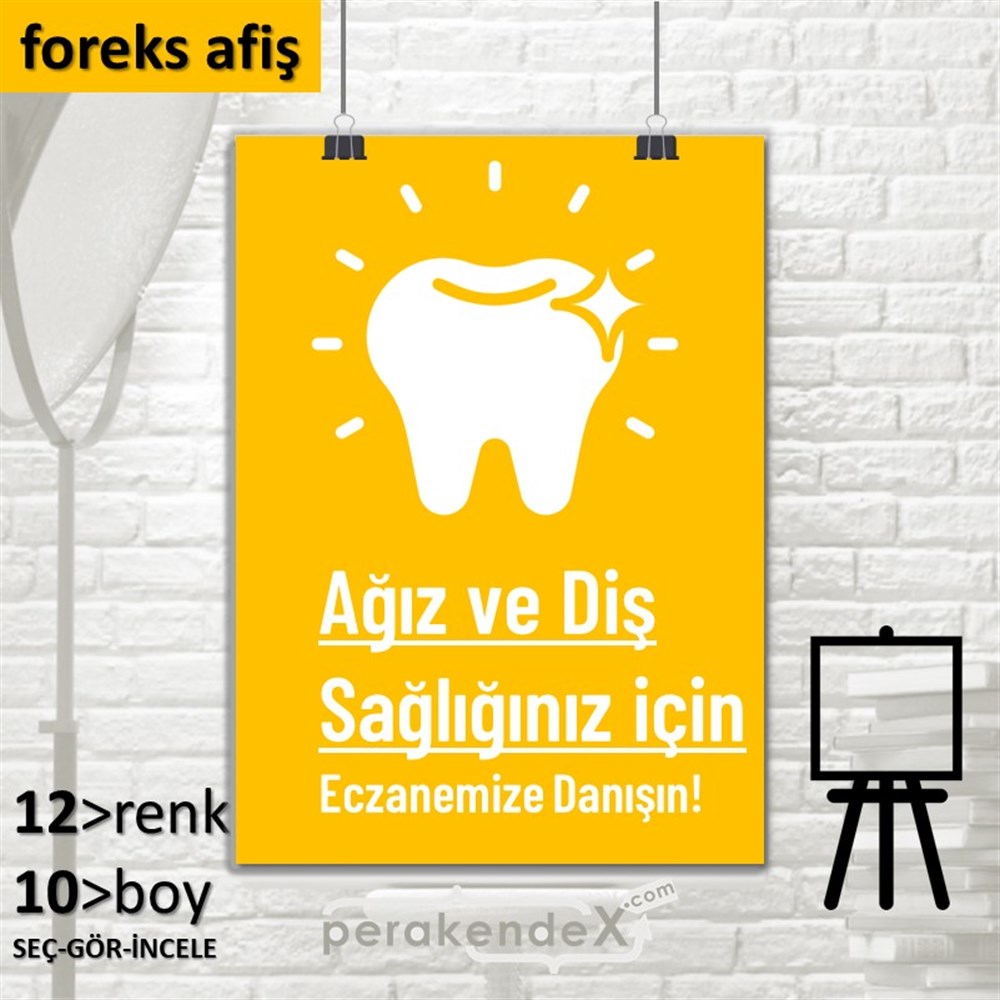 Ağız Ve Diş Sağlığınız İçin  SERT PLASTİK POSTER,  AFİŞ -dikdörtgen,tek yön baskısert plastik poster,  afiş