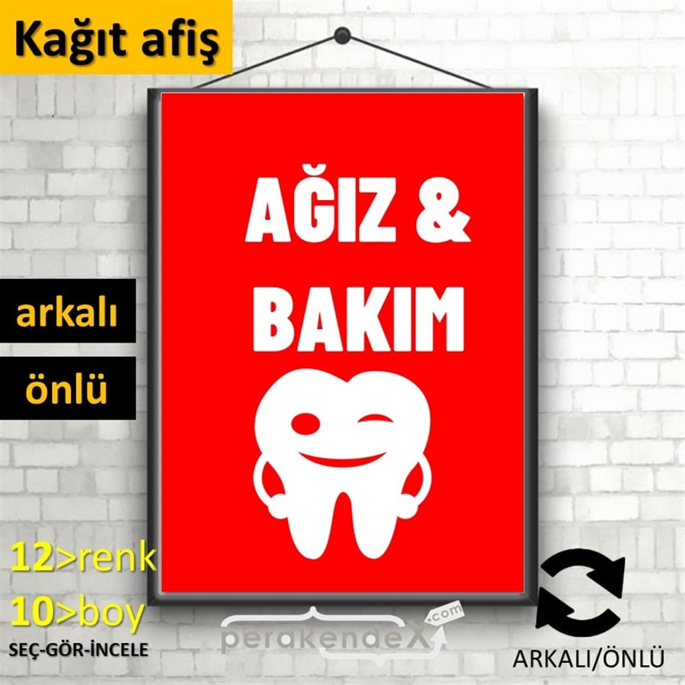 Ağız&Diş Sağlığı Ürün Çeşitleri KAĞIT POSTER,  AFİŞ -dikdörtgen,çift yön baskıkağıt poster,  afiş
