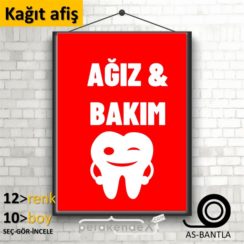 Ağız&Diş Sağlığı Ürün Çeşitleri KAĞIT POSTER,  AFİŞ -dikdörtgen,tek yön baskıkağıt poster,  afiş