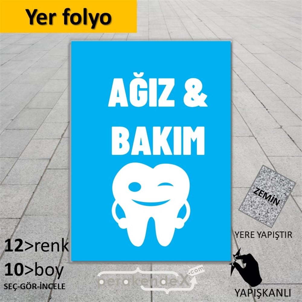 Ağız&Diş Sağlığı Ürün Çeşitleri YER - ZEMİN FOLYO,  VİNİL -dikdörtgen,tek yön baskıyer - zemin folyo,  vinil