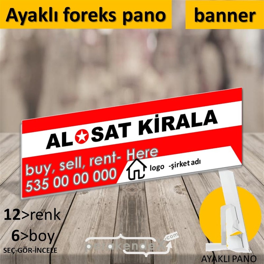 Al & Sat & Kirala Yazısı 004 KARTON AYAKLI POSTER,  PANO (BANNER) -dikdörtgen,tek yön baskıkarton ayaklı poster,  pano