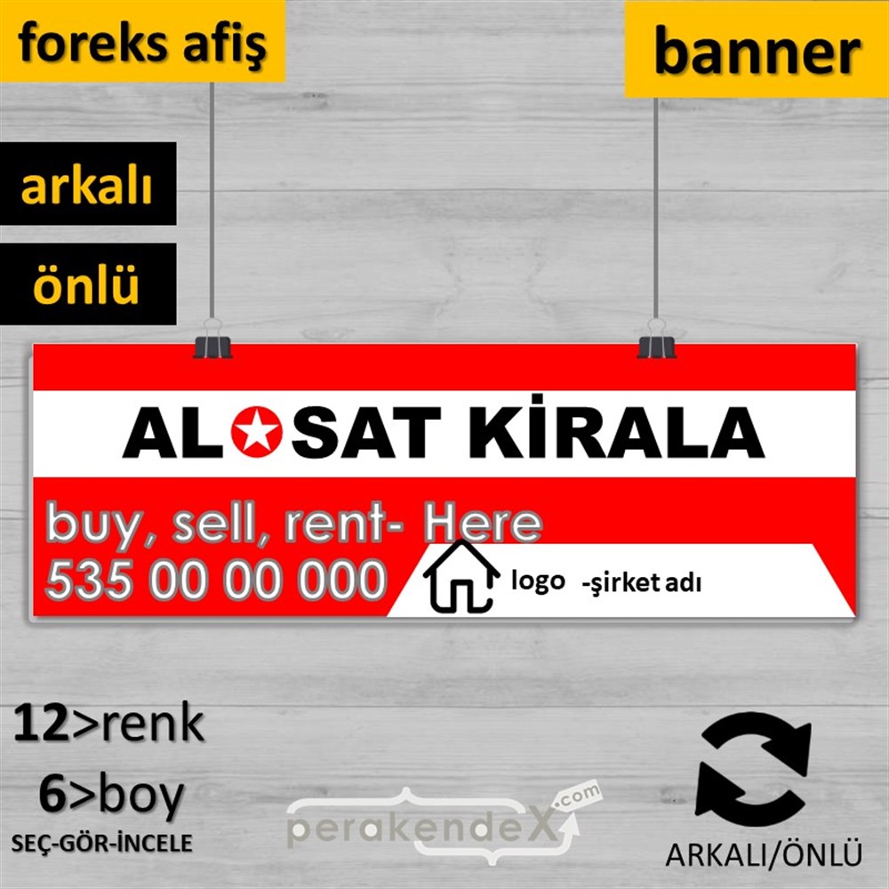 Al & Sat & Kirala Yazısı 004 SERT PLASTİK POSTER,  AFİŞ (BANNER) -dikdörtgen,çift yön baskısert plastik poster,  afiş