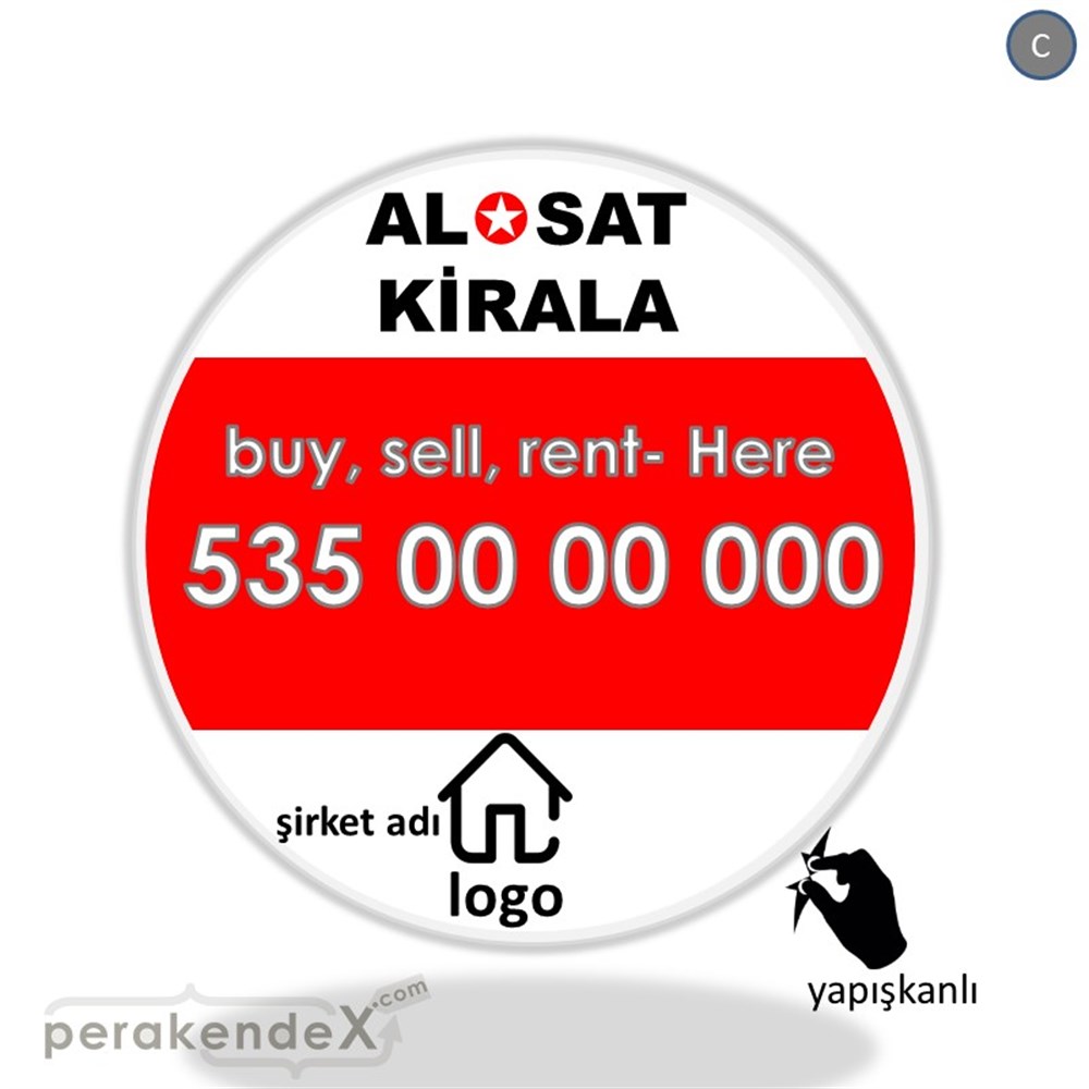 Al & Sat & Kirala Yazısı 004 VİTRİN - CAM FOLYO,  VİNİL -oval,tek yön baskıvitrin - cam folyo,  vinil