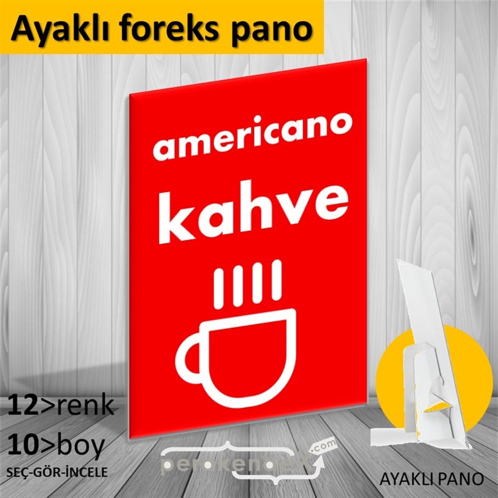 Amerikano - Kahve KARTON AYAKLI POSTER,  PANO -dikdörtgen,tek yön baskıkarton ayaklı poster,  pano