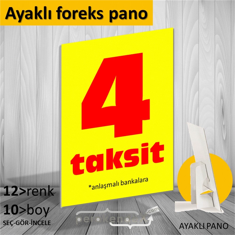 anlaşmalı bankalara 4 taksit AYAKLI REKLAM PANOSU -dikdörtgen,tek yön baskı