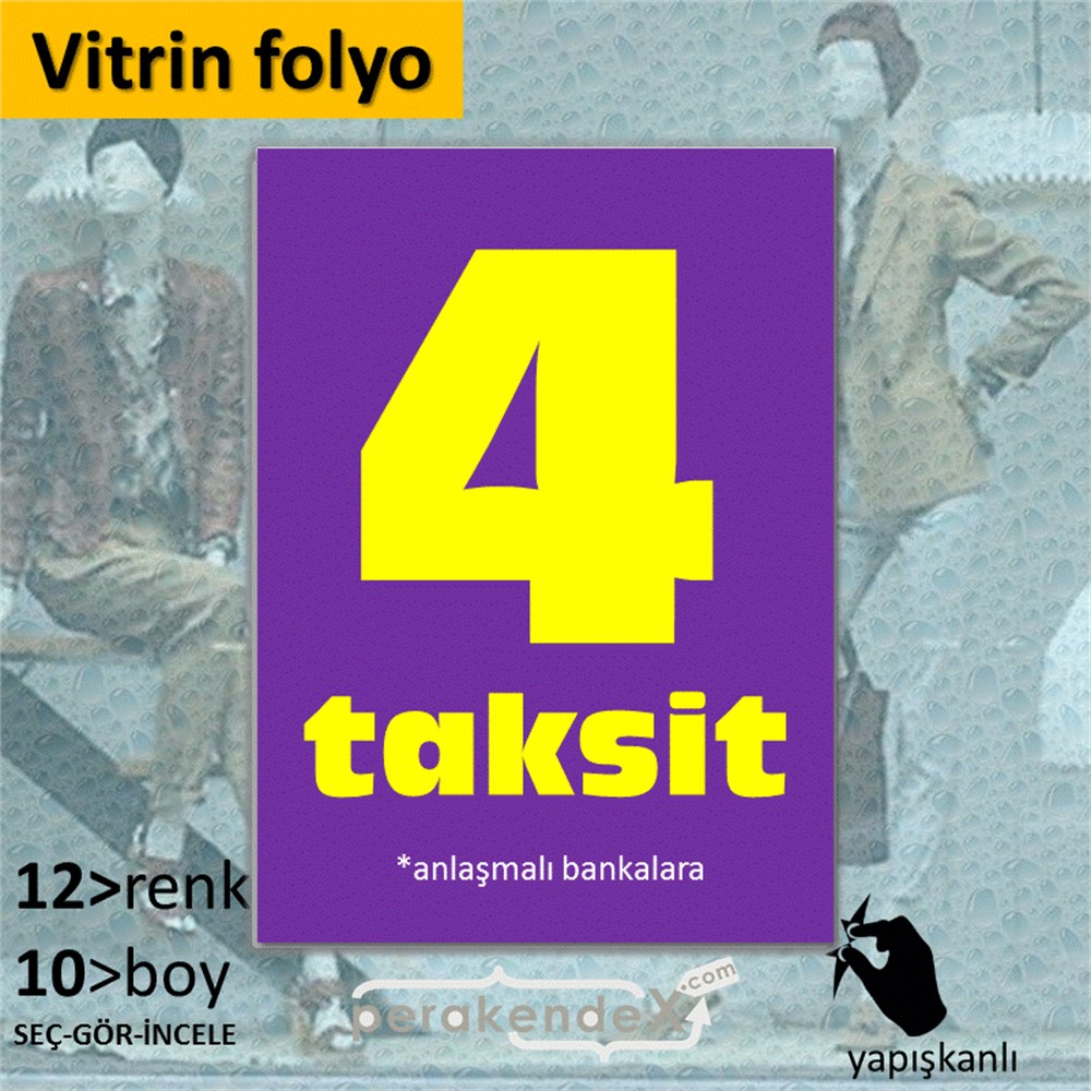 anlaşmalı bankalara 4 taksit CAMA YAPIŞAN FOLYO -dikdörtgen,tek yön baskı