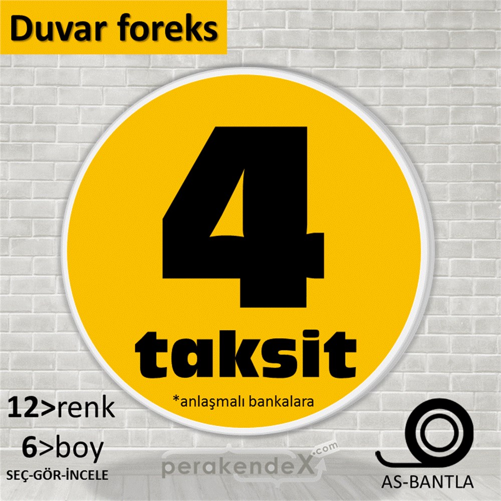 anlaşmalı bankalara 4 taksit SERT PLASTİK POSTER -oval,tek yön baskı
