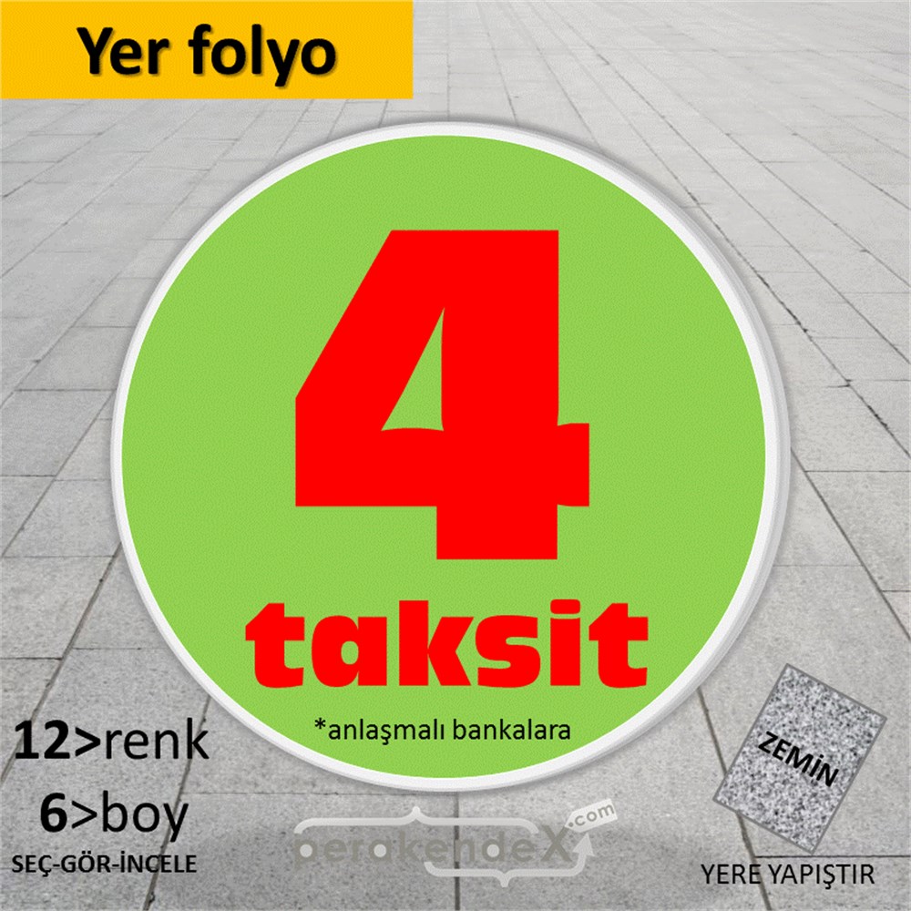 anlaşmalı bankalara 4 taksit YER ZEMİNE YAPIŞIR -oval,tek yön baskı