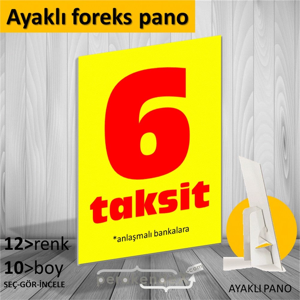 anlaşmalı bankalara 6 taksit AYAKLI REKLAM PANOSU -dikdörtgen,tek yön baskı