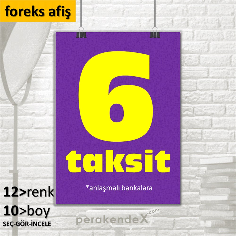 anlaşmalı bankalara 6 taksit SERT PLASTİK POSTER -dikdörtgen,tek yön baskı