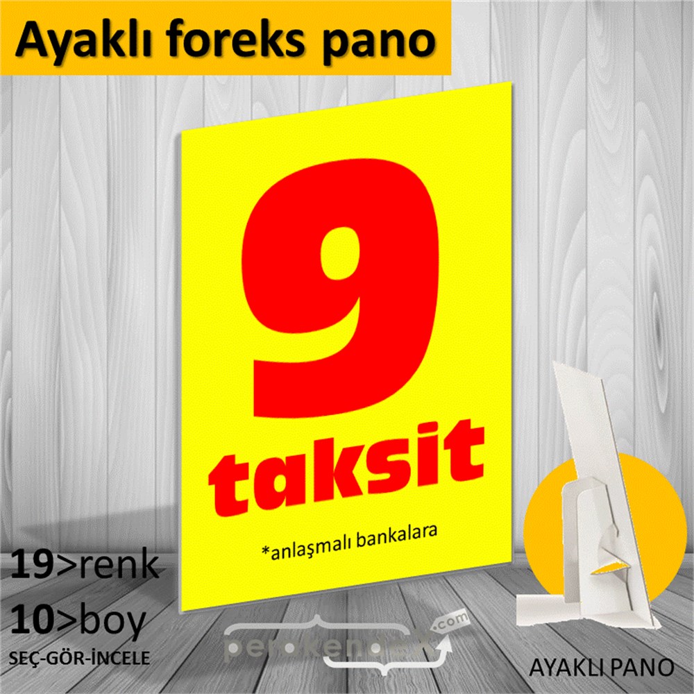 anlaşmalı bankalara 9 taksit AYAKLI REKLAM PANOSU -dikdörtgen,tek yön baskı