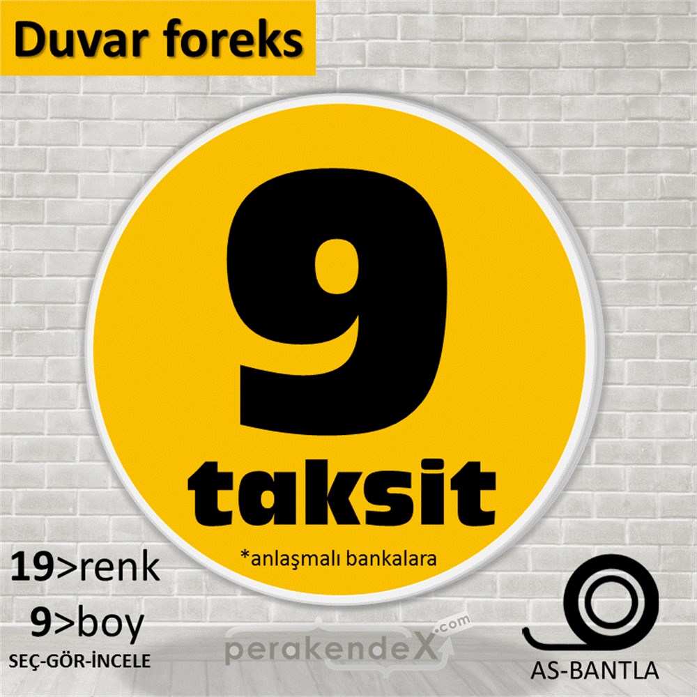 anlaşmalı bankalara 9 taksit SERT PLASTİK POSTER -oval,tek yön baskı