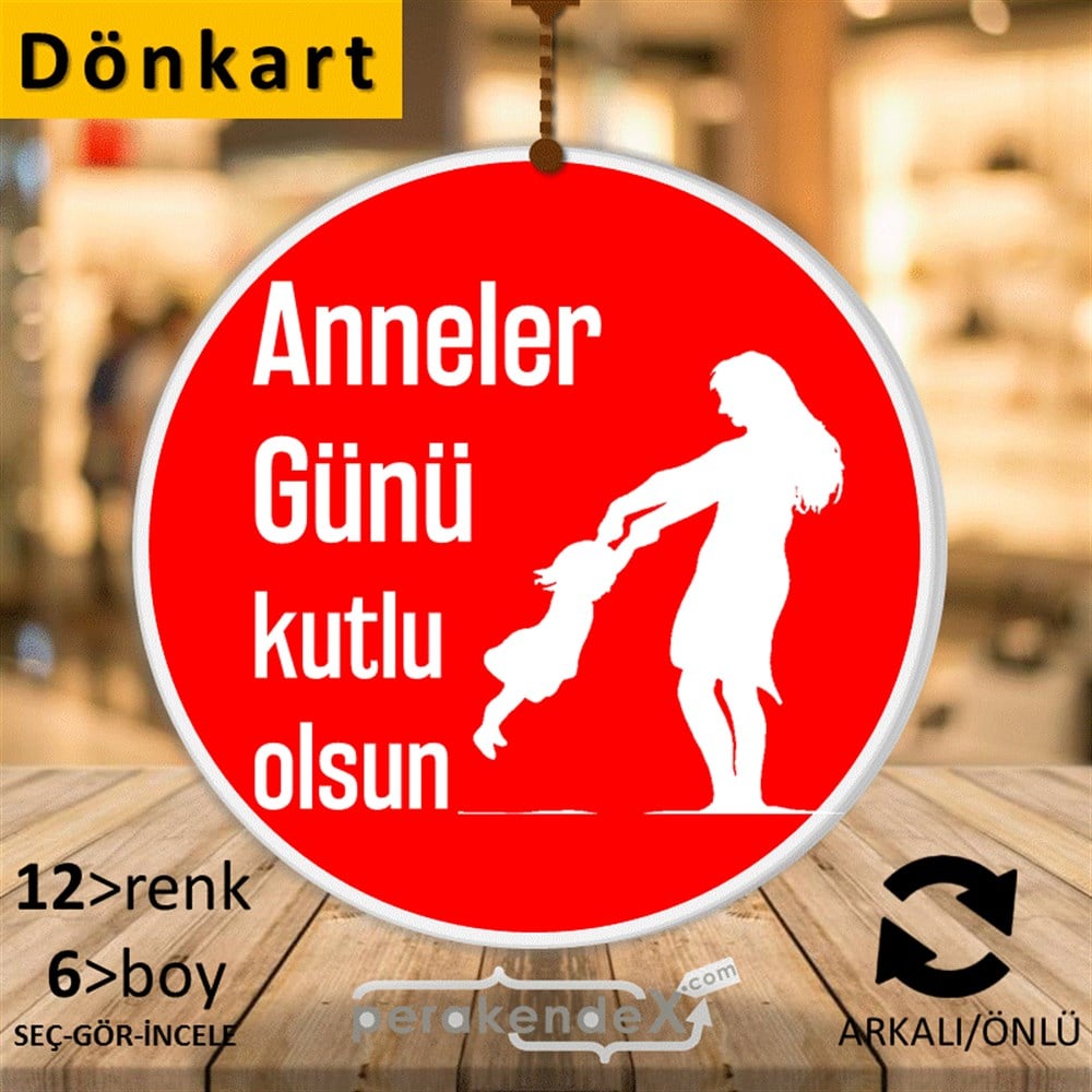 Anneler Günü Kutlu Olsun DÖNKART -oval,çift yön baskı