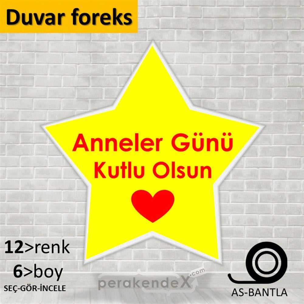 Anneler Günü Kutlu Olsun Kalpli SERT PLASTİK POSTER,  AFİŞ -oval,tek yön baskı