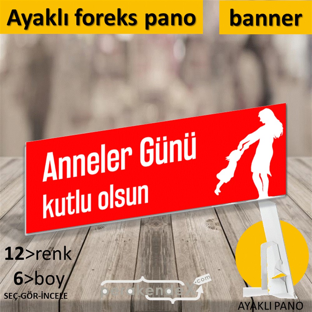 Anneler Günü Kutlu Olsun KARTON AYAKLI POSTER,  PANO (BANNER) -dikdörtgen,tek yön baskı