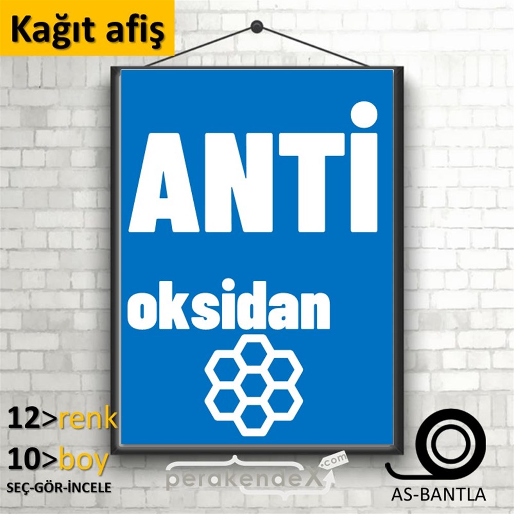 Antioksidan Yazısı KAĞIT POSTER,  AFİŞ -dikdörtgen,tek yön baskıkağıt poster,  afiş