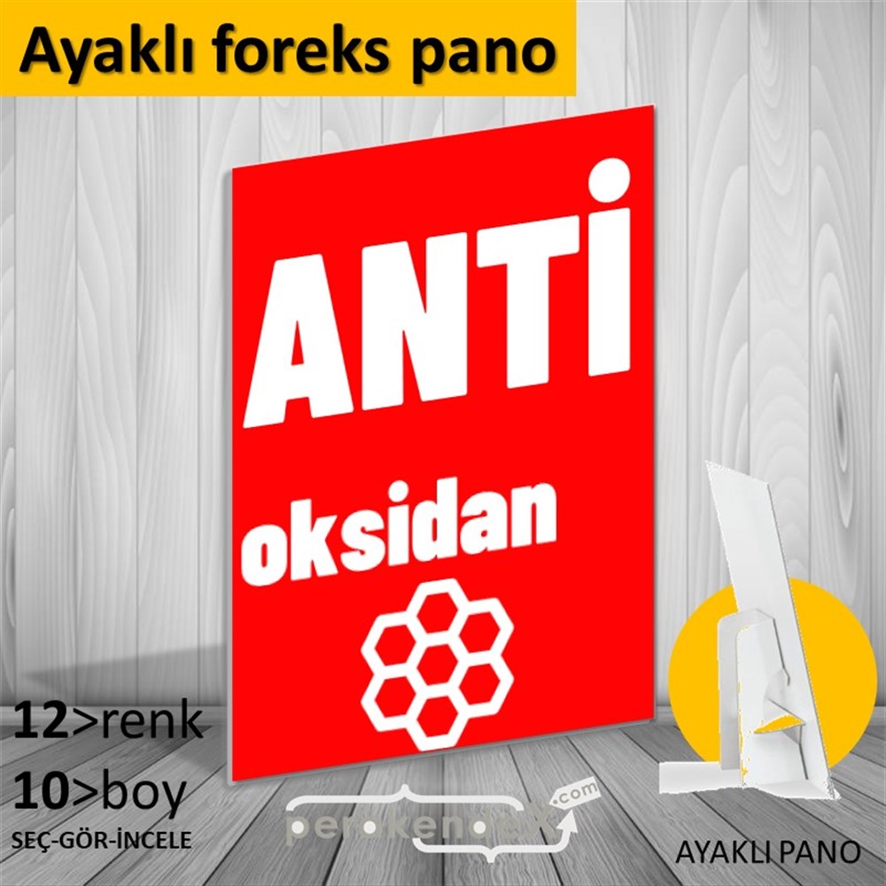 Antioksidan Yazısı KARTON AYAKLI POSTER,  PANO -dikdörtgen,tek yön baskıkarton ayaklı poster,  pano