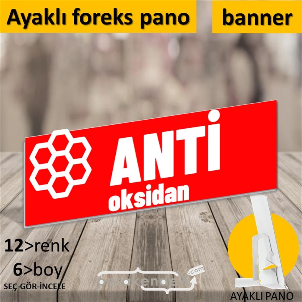 Antioksidan Yazısı KARTON AYAKLI POSTER,  PANO (BANNER) -dikdörtgen,tek yön baskıkarton ayaklı poster,  pano