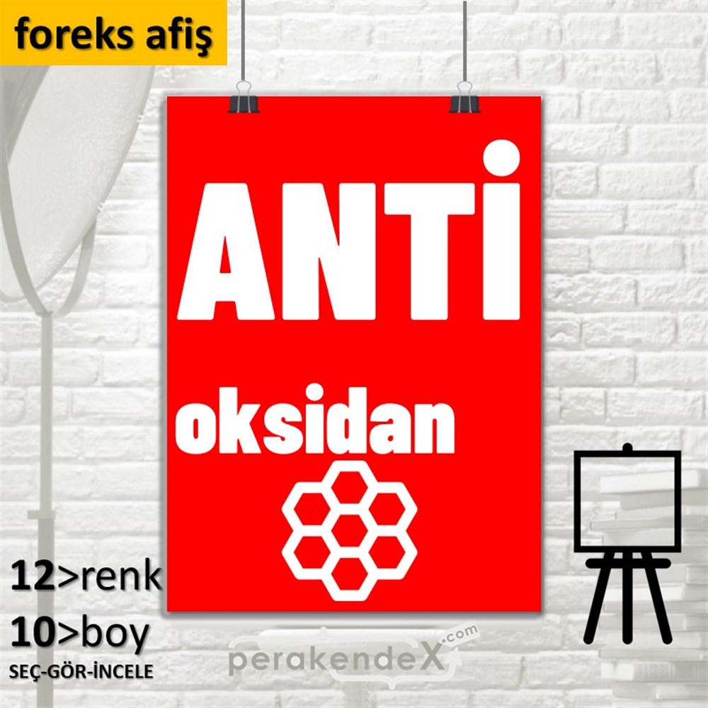 Antioksidan Yazısı SERT PLASTİK POSTER,  AFİŞ -dikdörtgen,tek yön baskısert plastik poster,  afiş
