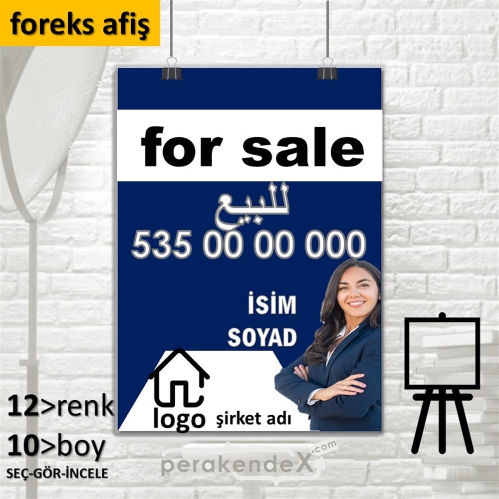 Arapça Satılık Yazısı 002 SERT PLASTİK POSTER,  AFİŞ -dikdörtgen,tek yön baskısert plastik poster,  afiş