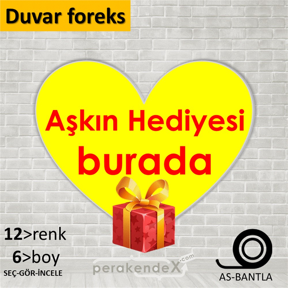 Aşkın Hediyesi burada SERT PLASTİK POSTER,  AFİŞ -Kalp,tek yön baskı