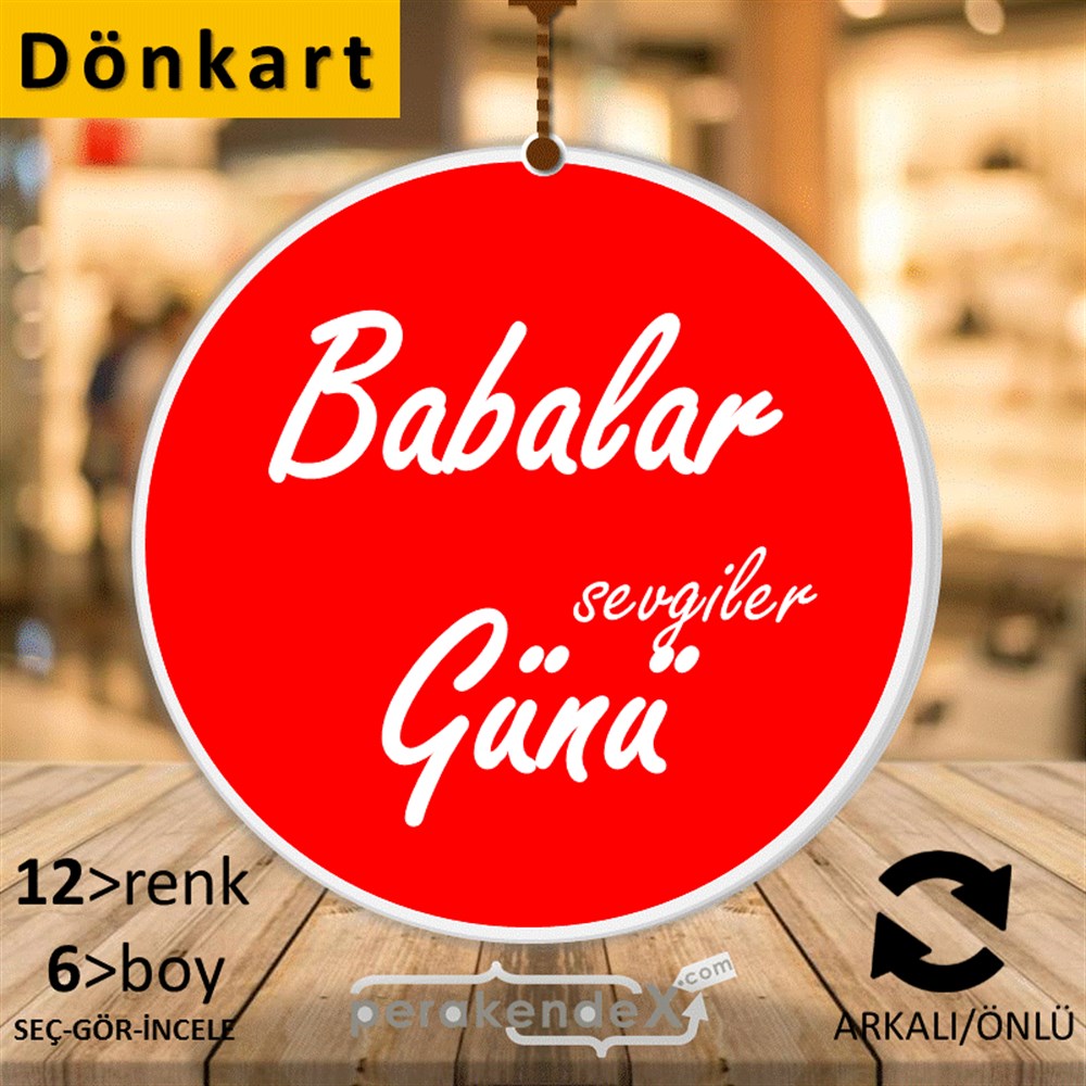 Babalar Günü Sevgiler DÖNKART -oval,çift yön baskı