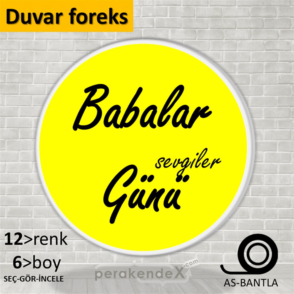 Babalar Günü Sevgiler SERT PLASTİK POSTER,  AFİŞ -oval,tek yön baskı