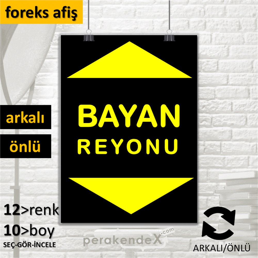 bayan reyonu yönlendirme SERT PLASTİK POSTER -dikdörtgen,çift yön baskı