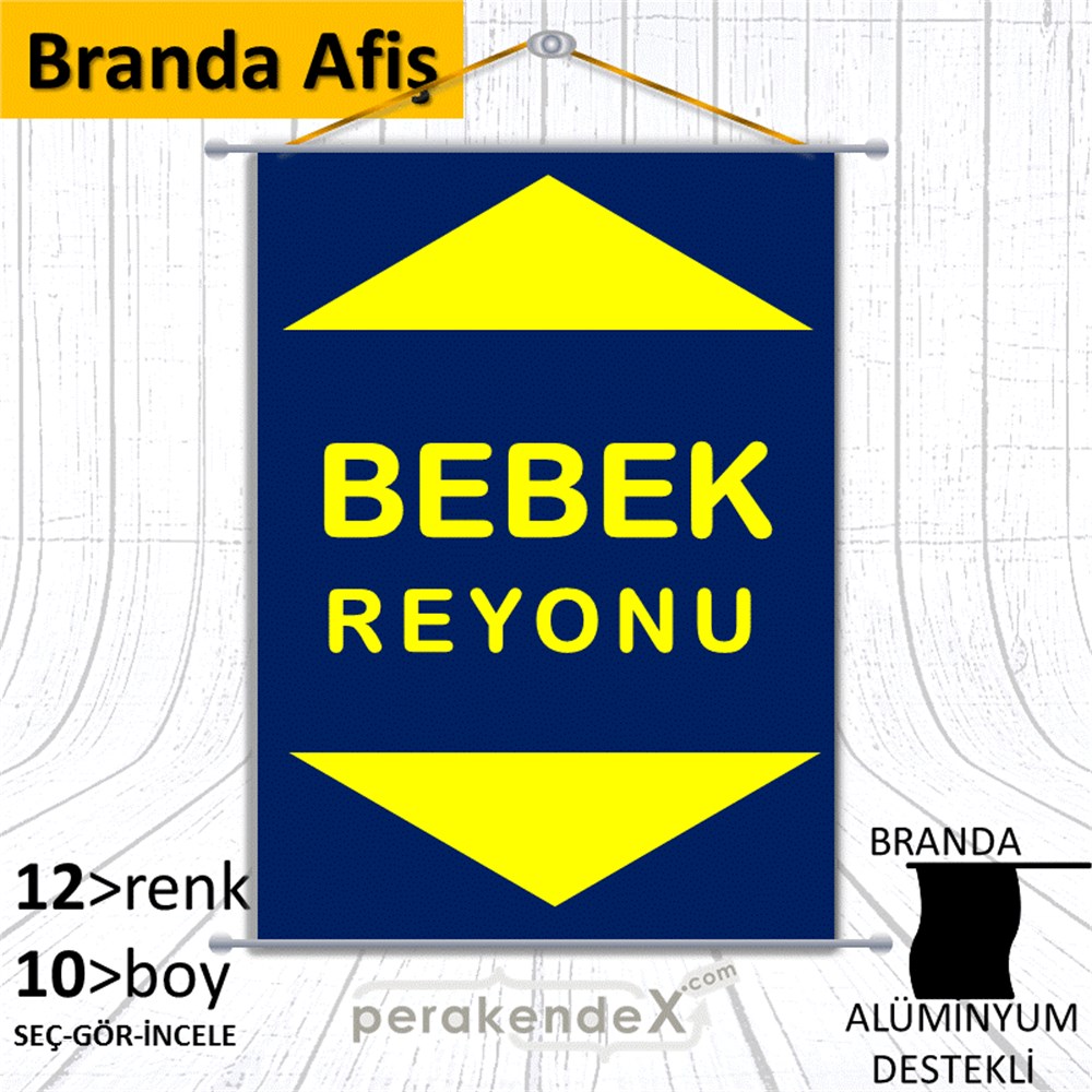 bebek reyonu yönlendirme BRANDA AFİŞİ -dikdörtgen,tek yön baskı